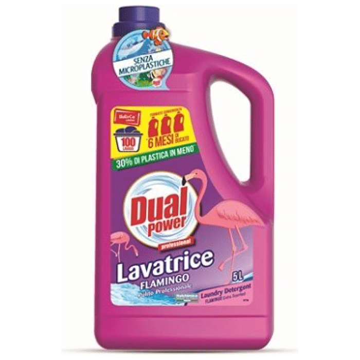 Dual Power Lavatrice Flamingo univerzálny prací gél 100 praní 5 L