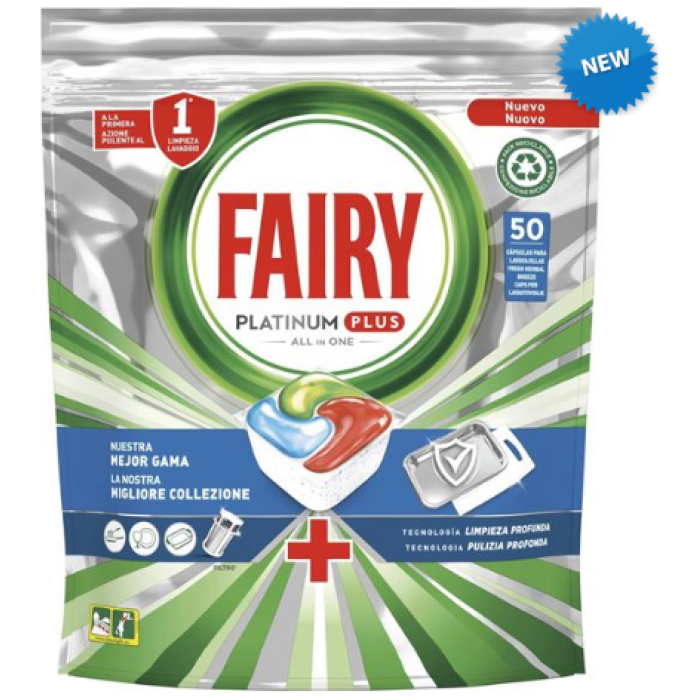 Fairy Platinum Original gélové kapsule do umývačky riadu 24ks
