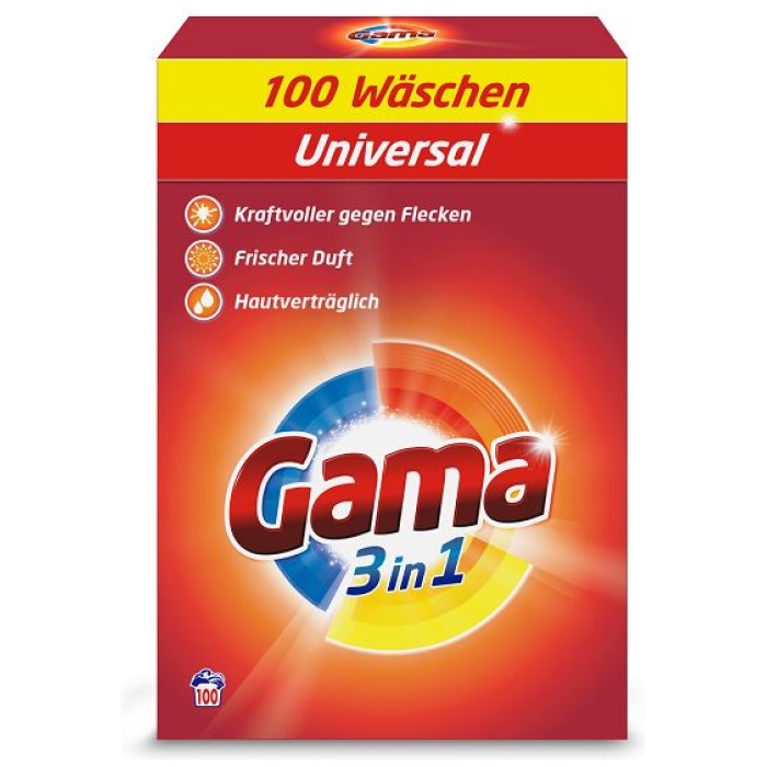 Gama Vizir 3v1 univerzálny prací prášok 100 praní 6 kg D/F