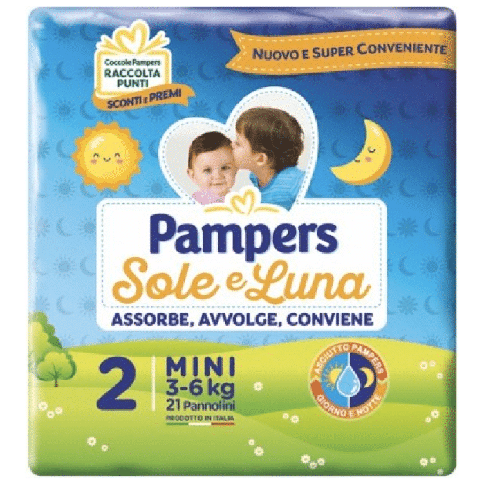 Pampers Sole & Luna 2 MINI jednorázové plienky 3-6 kg 21 ks