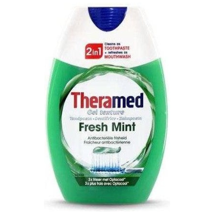 Theramed 2v1 Fresh Mint gélová zubná pasta s ústnou vodou 75 ml