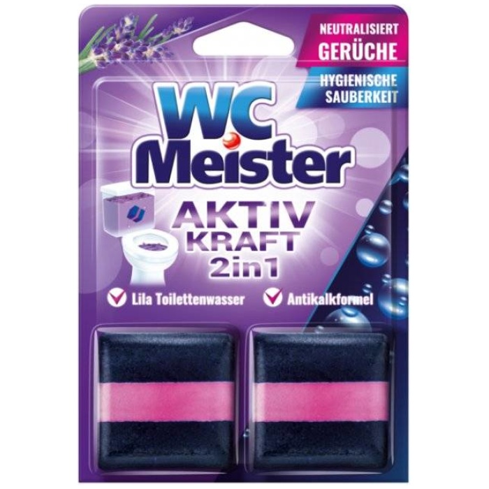 WC Meister Aktiv Kraft 2v1 čistiace tablety farbiace vodu 2x50g
