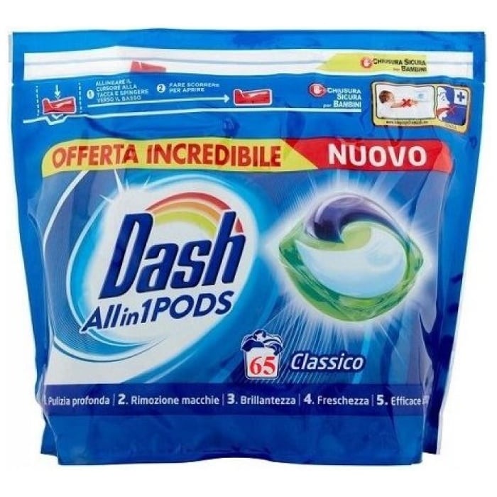 Dash 65ks CLASSICO All in Pods color 3v1 kapsule na pranie
