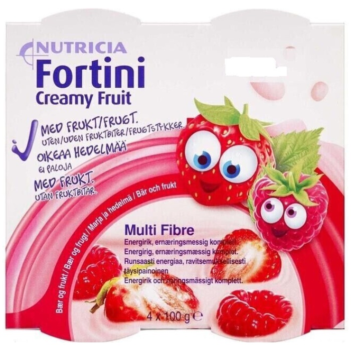 Fortini Creamy fruit multi fibre červené ovocie 4x100 g